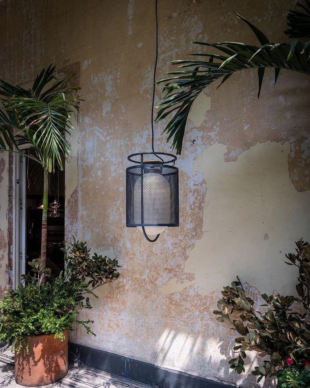 Solara Pendant Lamp Mesh Cylinder Brass Accent Industrial - Letslighting