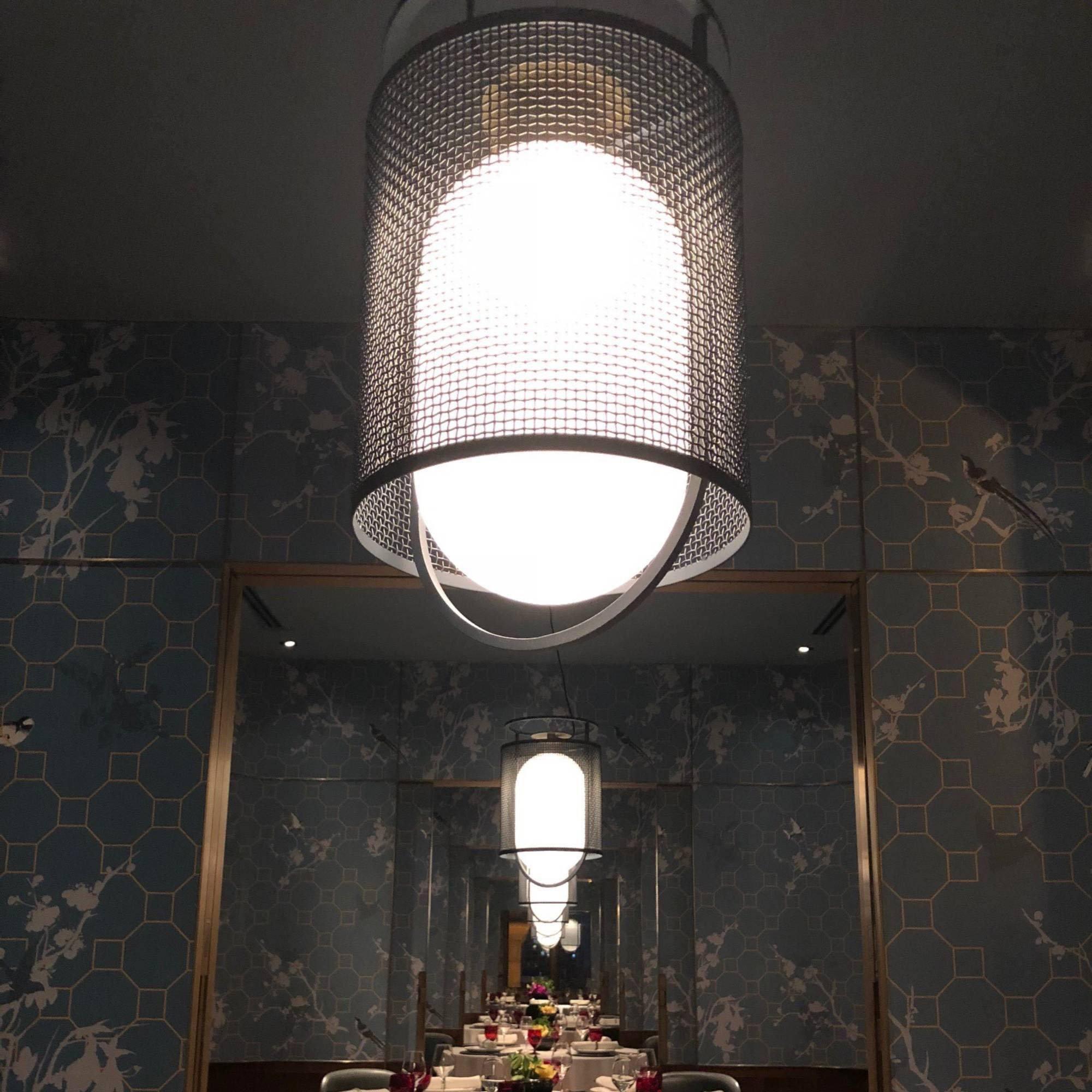 Solara Pendant Lamp Mesh Cylinder Brass Accent Industrial - Letslighting