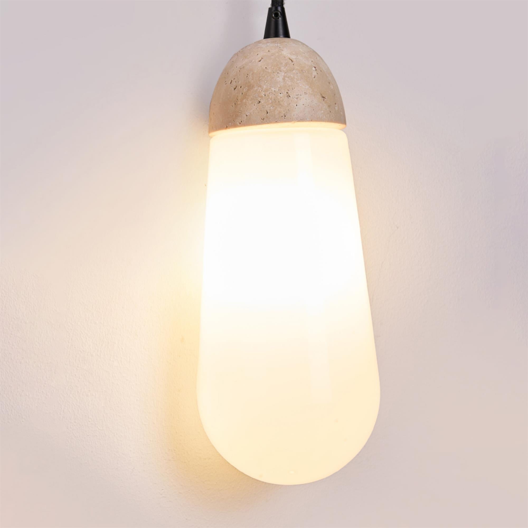 Radiant Modern Minimalist Wood Travertine Wall Lamp - Letslighting