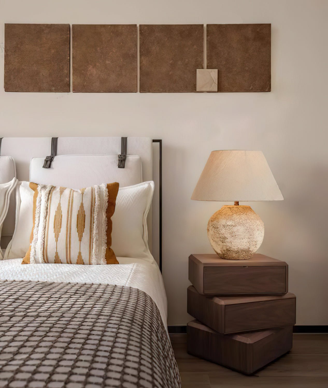 Solara Table Lamp Desert Sand Ceramic Base - Letslighting