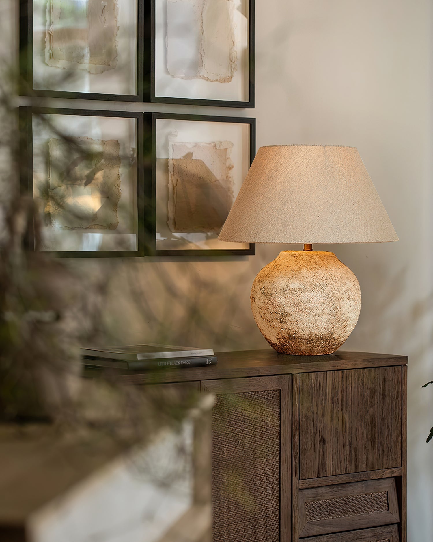 Solara Table Lamp Desert Sand Ceramic Base - Letslighting