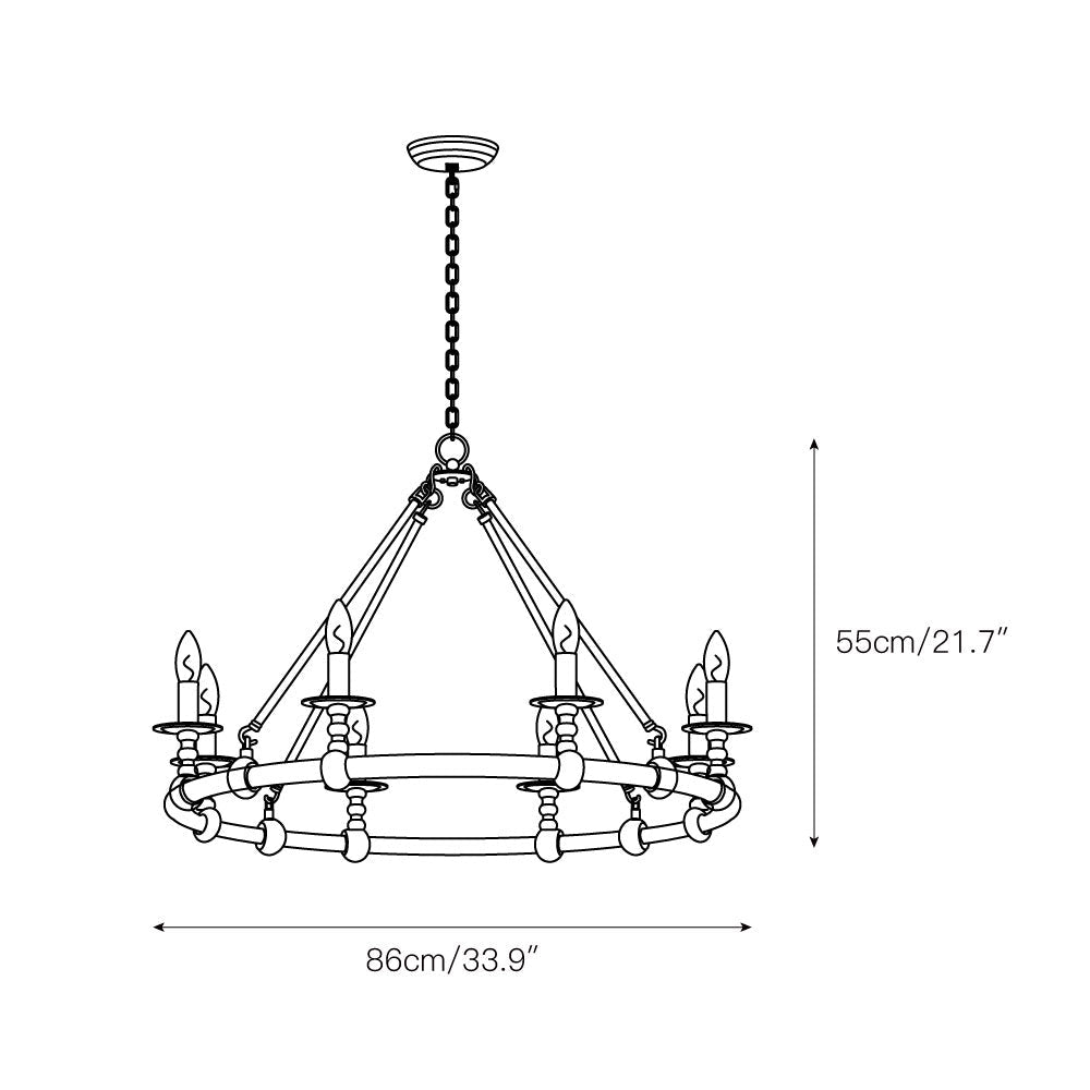 Unite Vintage Industrial Round Gold Chandelier - Letslighting