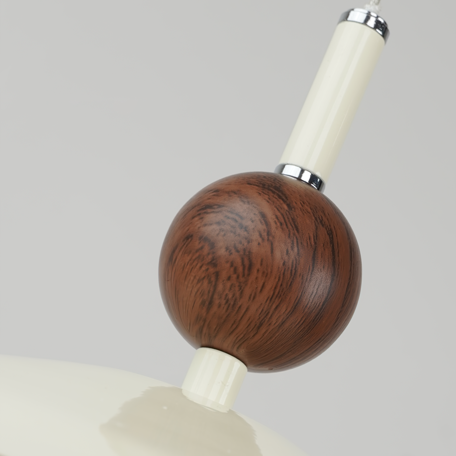 Devon Pendant Lamp Metal Wide-Brim Wood-Trim Minimalist - Letslighting