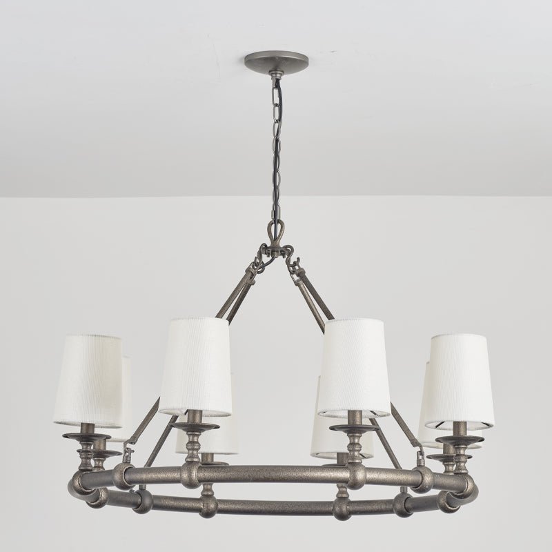 Unite Vintage Industrial Round Gold Chandelier - Letslighting