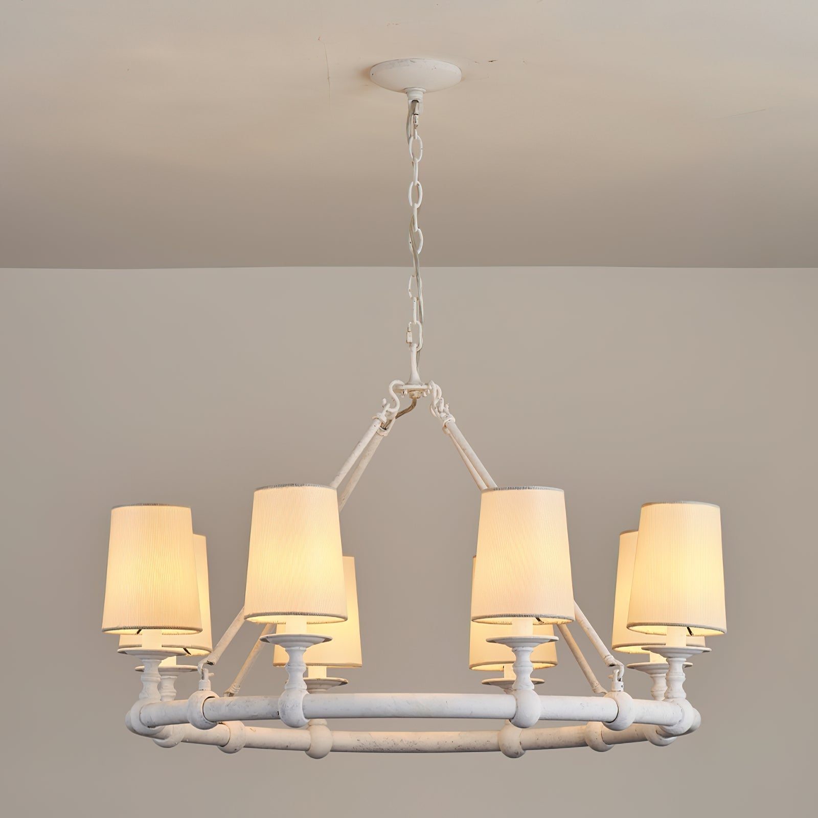 Unite Vintage Industrial Round Gold Chandelier - Letslighting