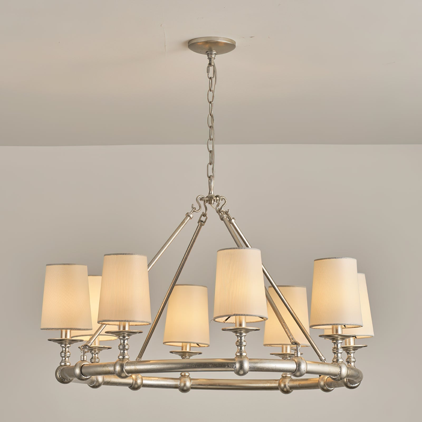 Unite Vintage Industrial Round Gold Chandelier - Letslighting