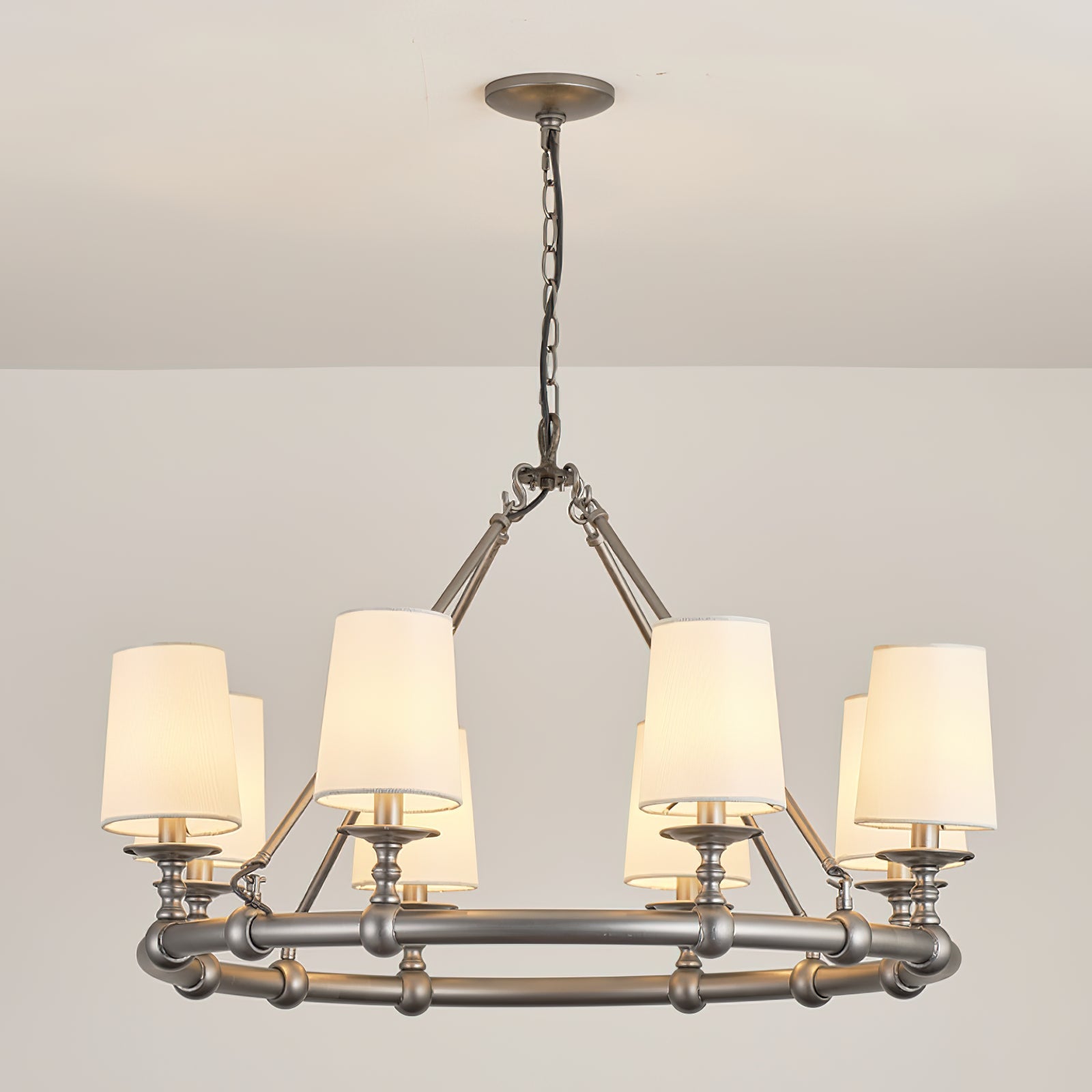 Unite Vintage Industrial Round Gold Chandelier - Letslighting