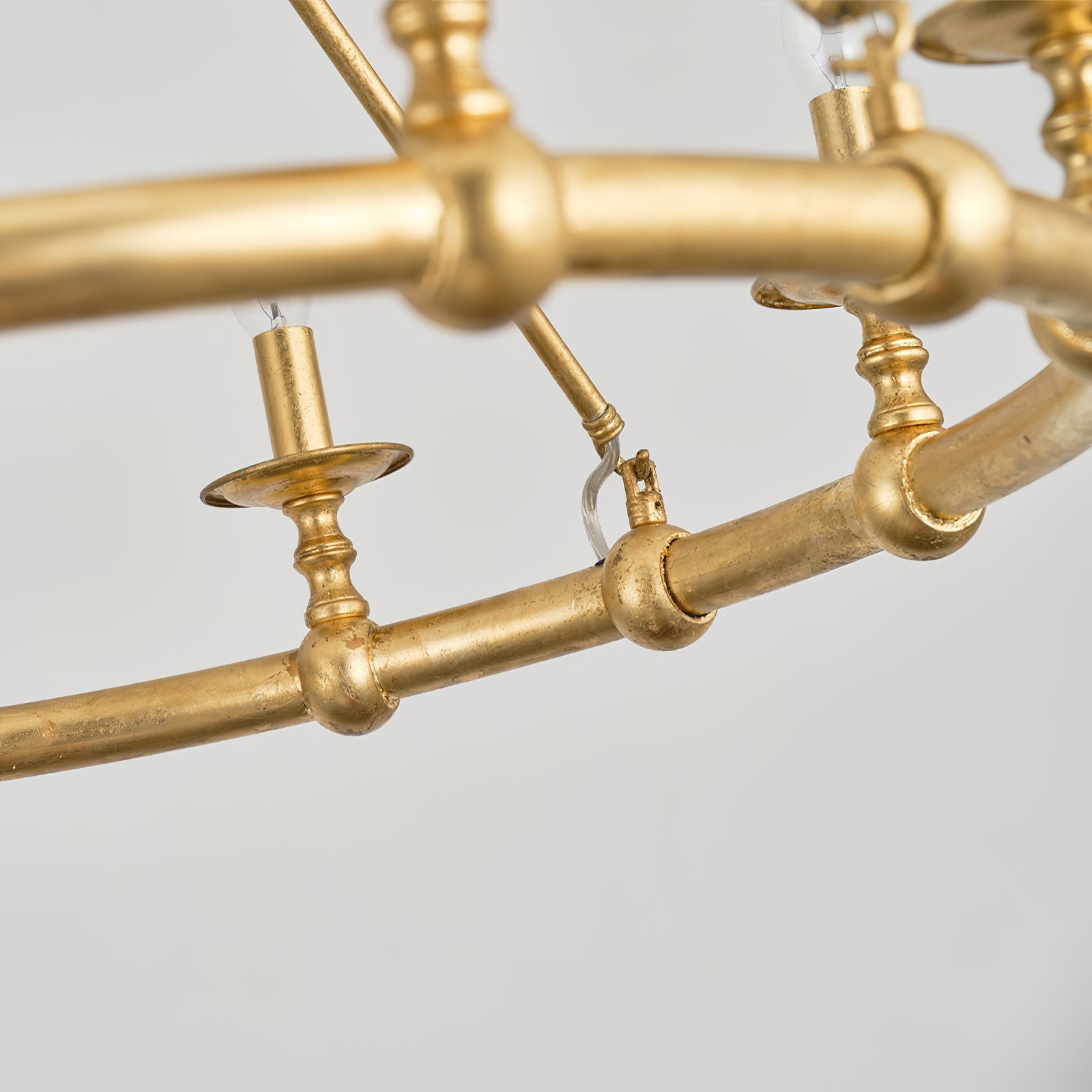 Unite Vintage Industrial Round Gold Chandelier - Letslighting