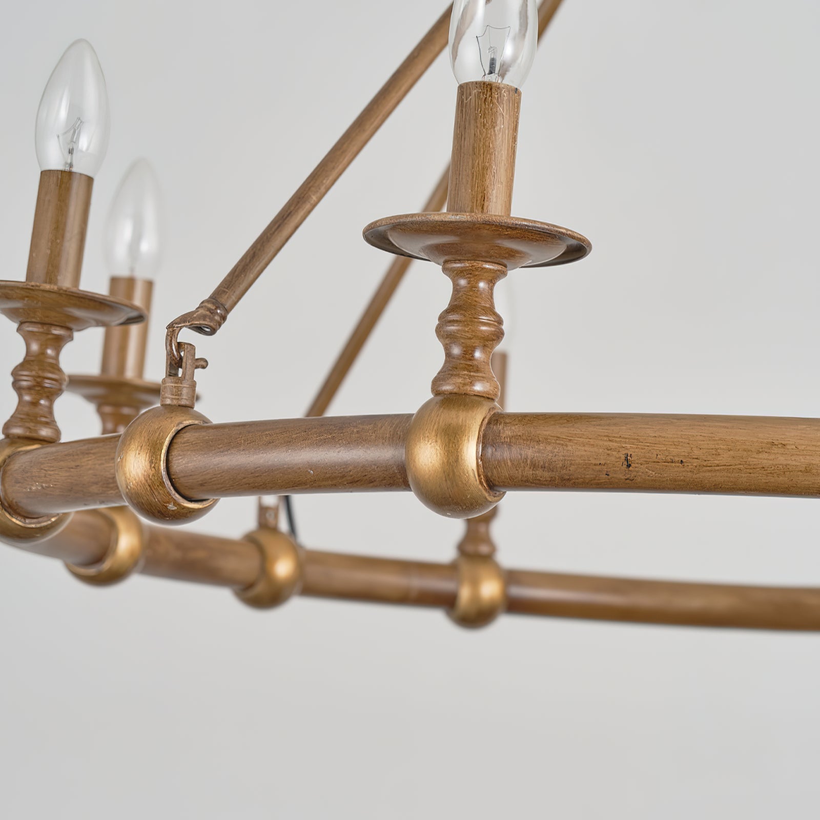 Unite Vintage Industrial Round Gold Chandelier - Letslighting