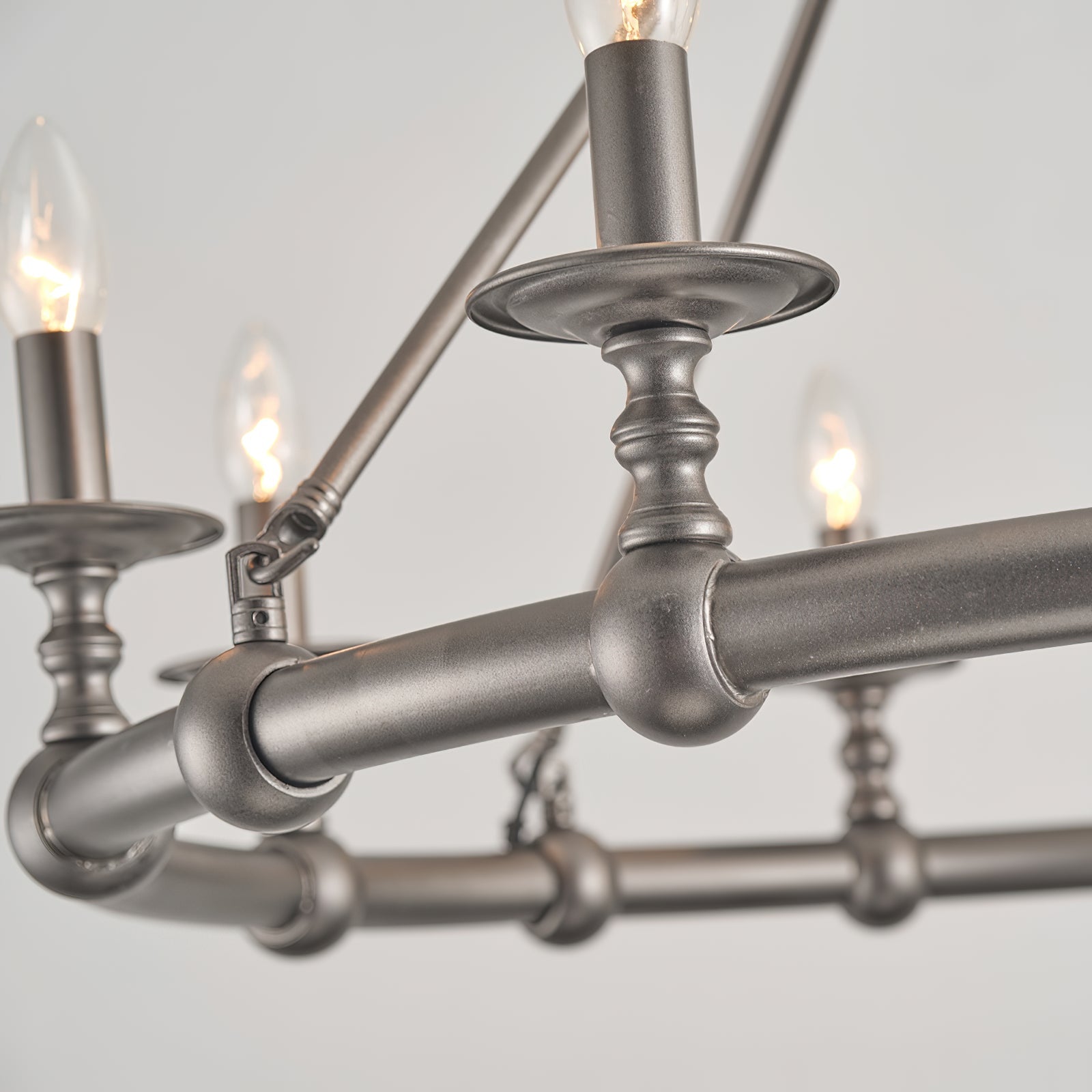 Unite Vintage Industrial Round Gold Chandelier - Letslighting
