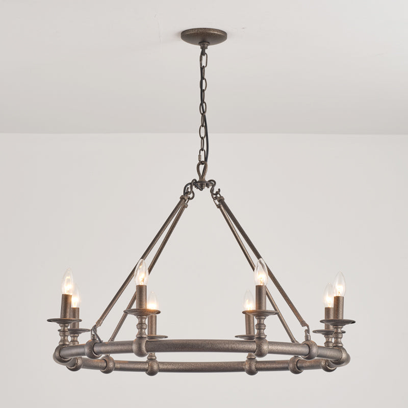Unite Vintage Industrial Round Gold Chandelier - Letslighting