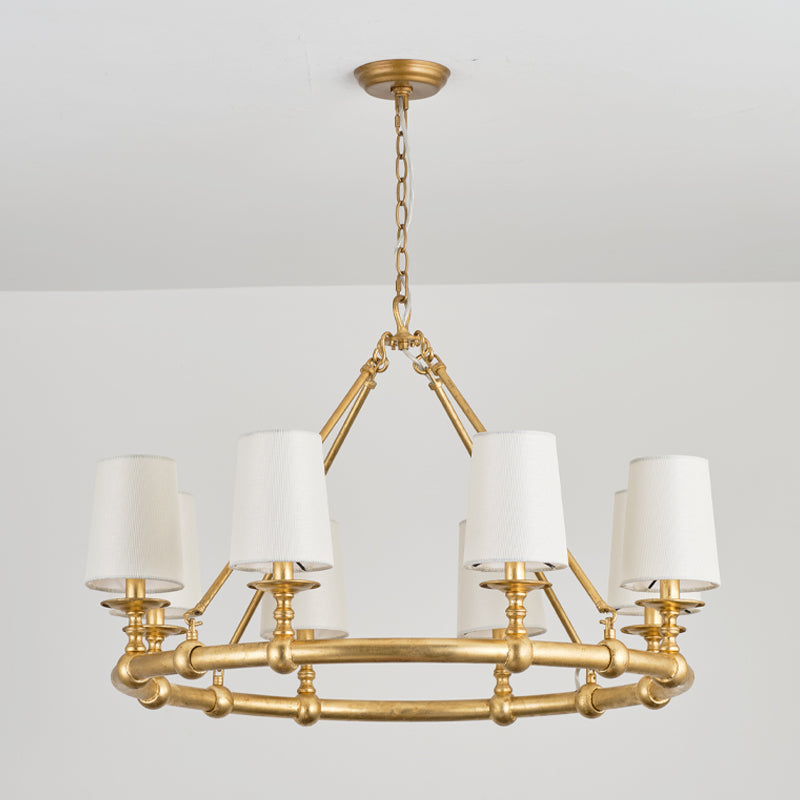 Unite Vintage Industrial Round Gold Chandelier - Letslighting