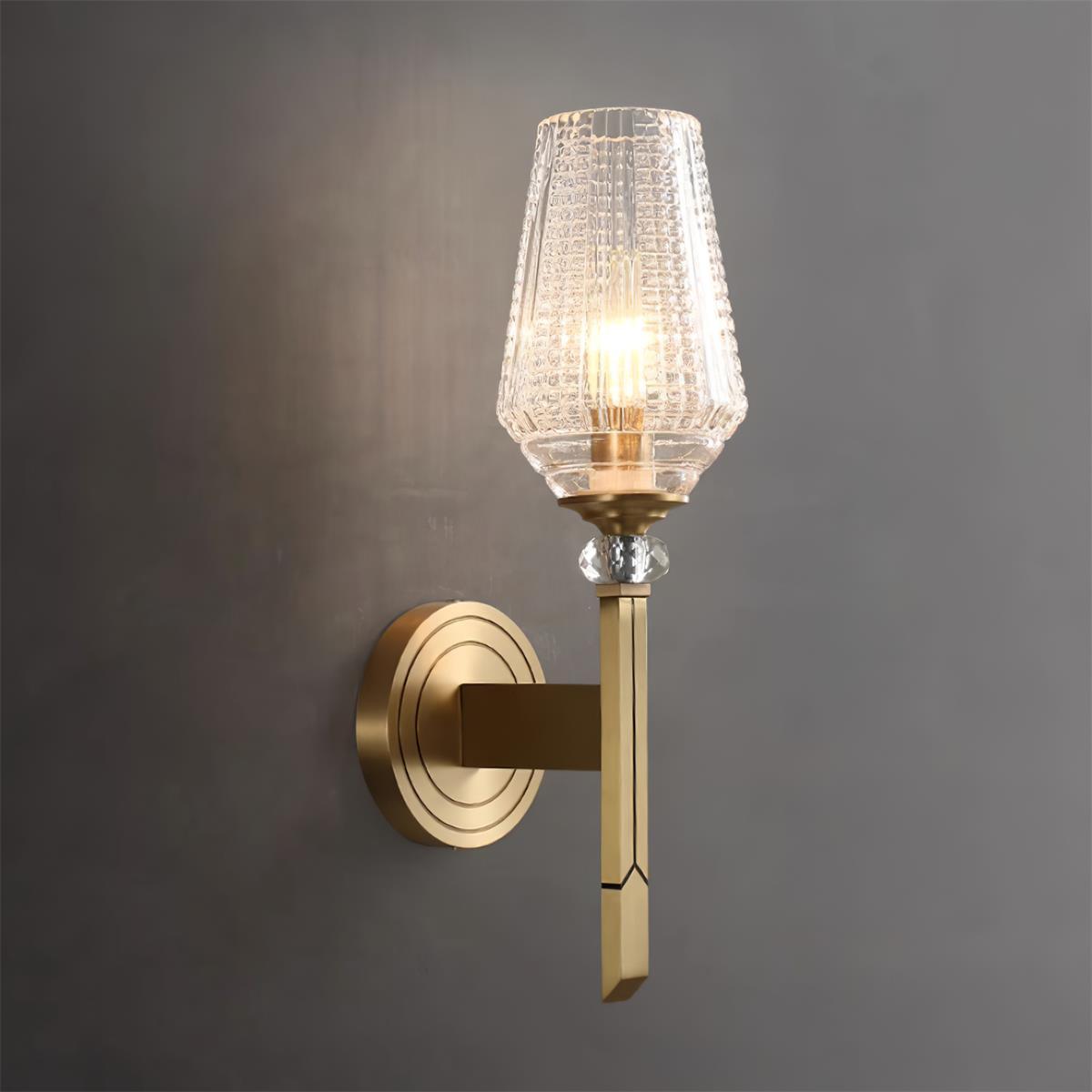Lustra Wall Light Brass Crystal Elegant - Letslighting