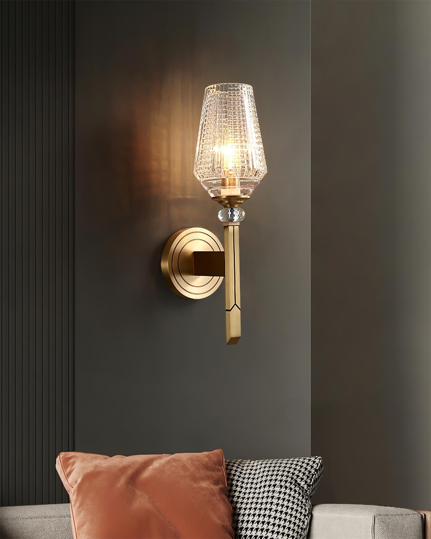 Lustra Wall Light Brass Crystal Elegant - Letslighting