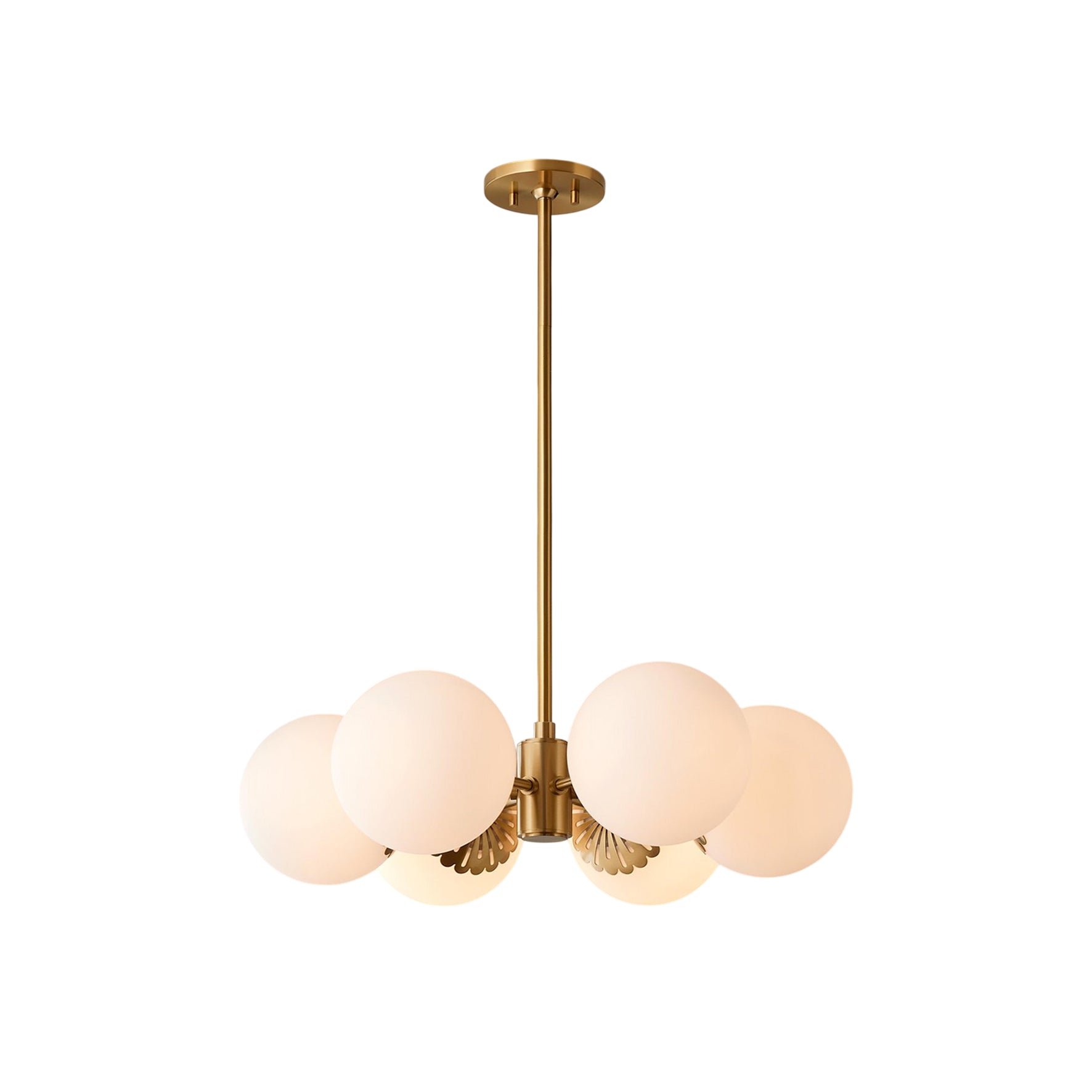Whisper Modern Minimalist Globe Brass Glass Chandelier - Letslighting
