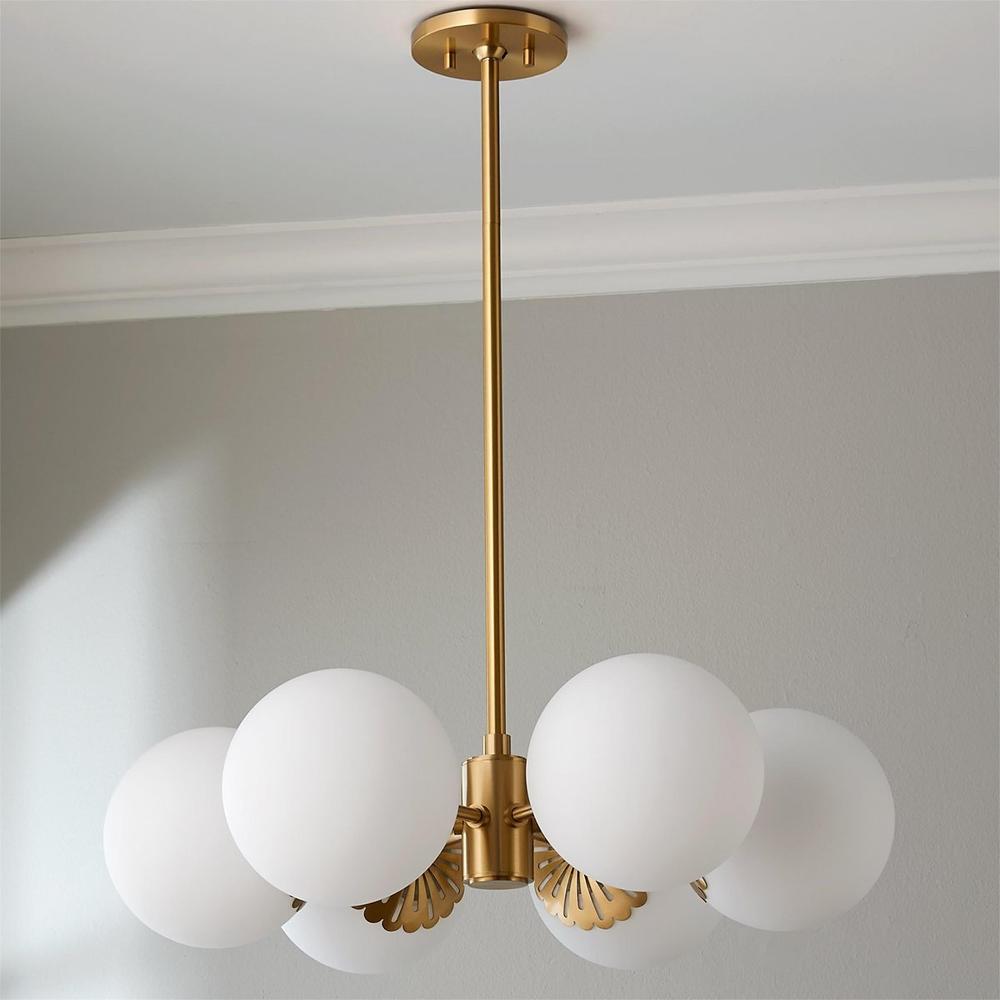 Whisper Modern Minimalist Globe Brass Glass Chandelier - Letslighting
