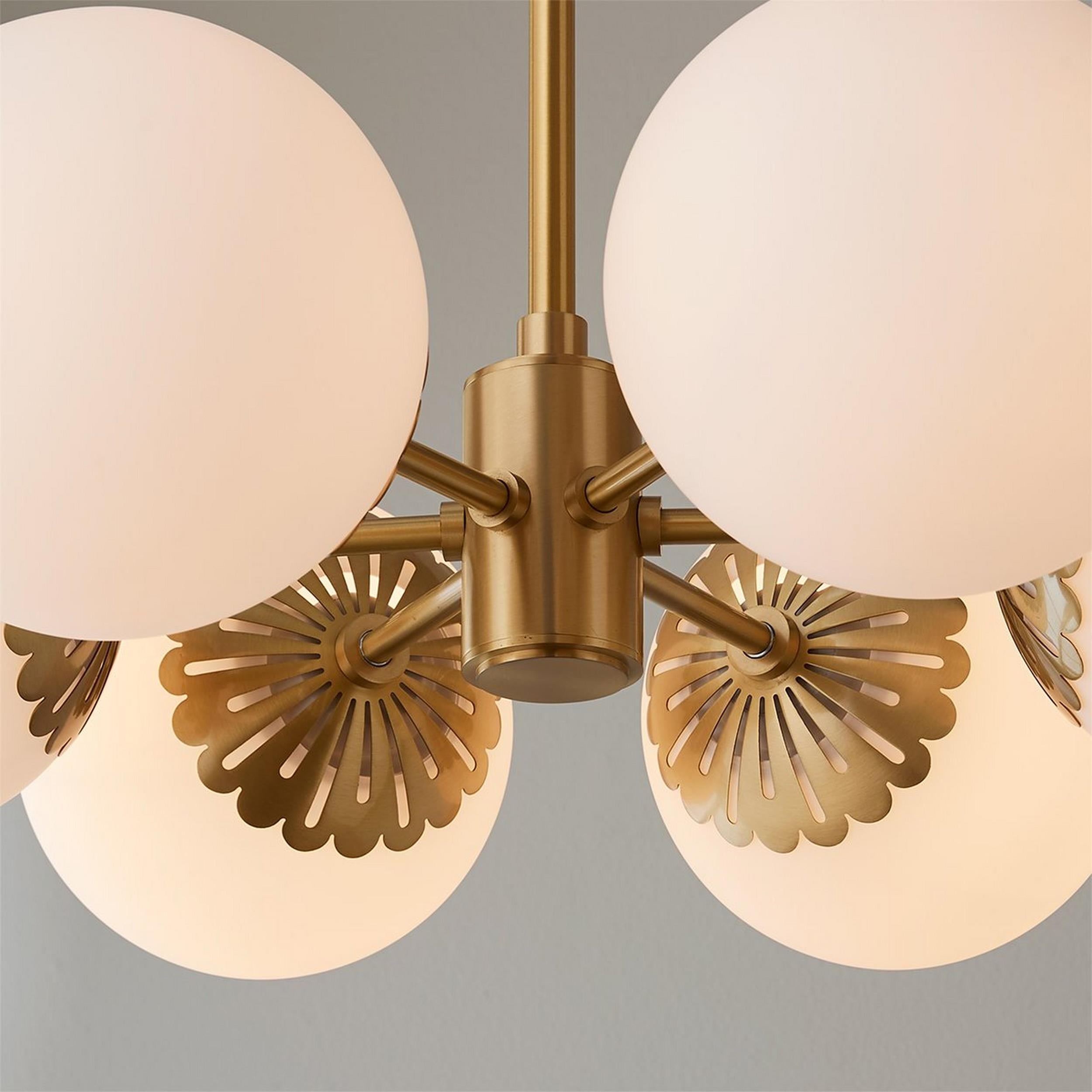 Whisper Modern Minimalist Globe Brass Glass Chandelier - Letslighting