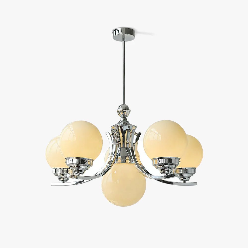 Lustra Chandelier Globe Chrome Modern 5-Light - Letslighting