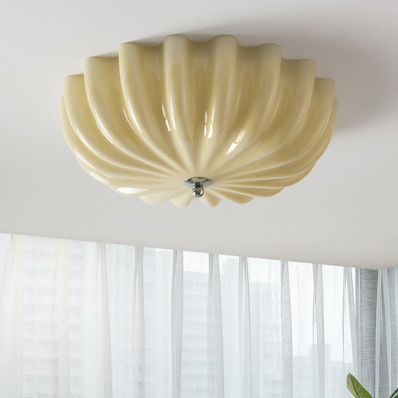 Zerinos Premium Nordic Art Shell Wood Glass Ceiling Light - Letslighting