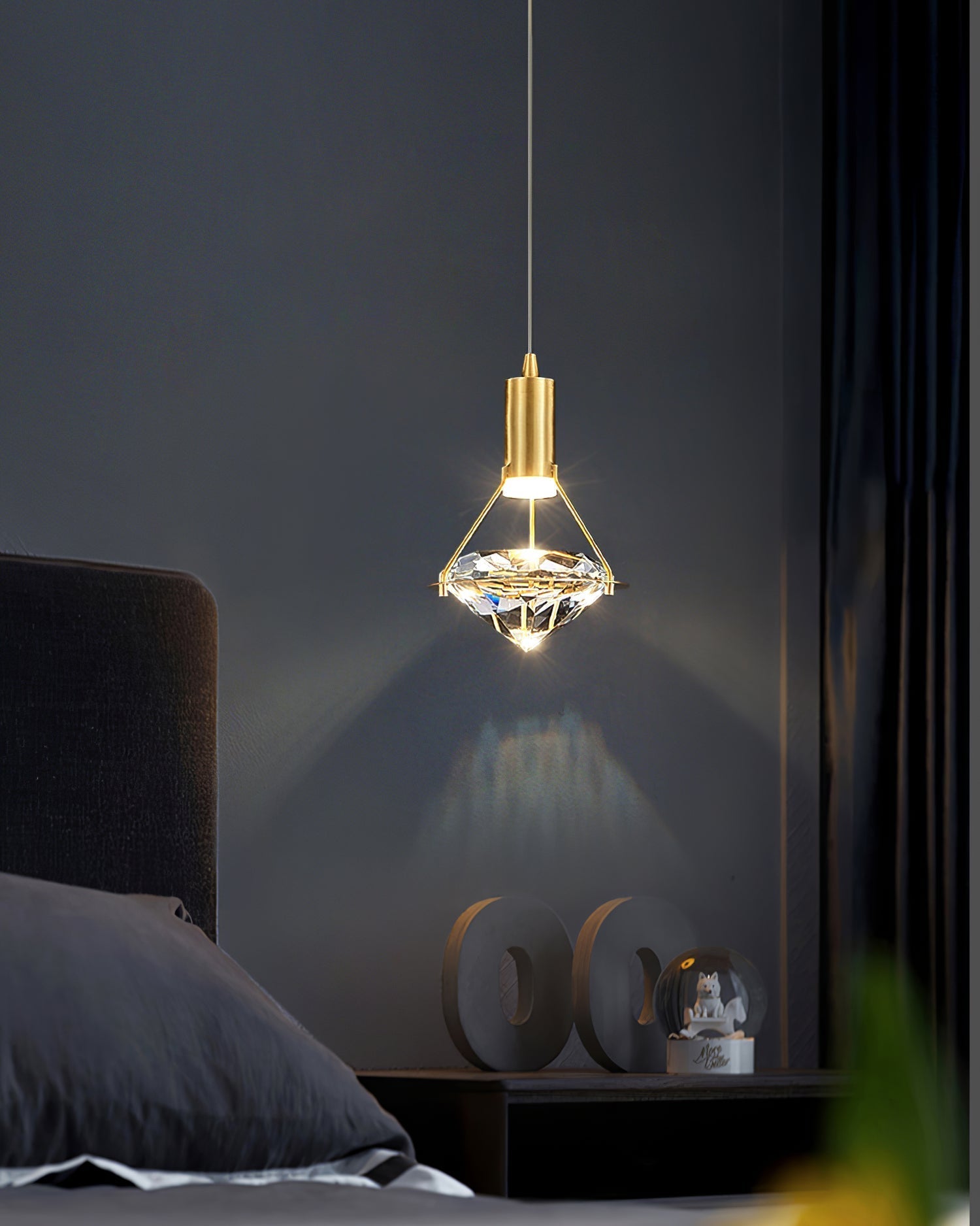 Elysianire Brass & Crystal Elegant Pendant Lamp - Letslighting