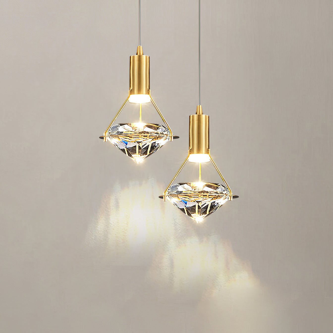 Elysianire Brass & Crystal Elegant Pendant Lamp - Letslighting