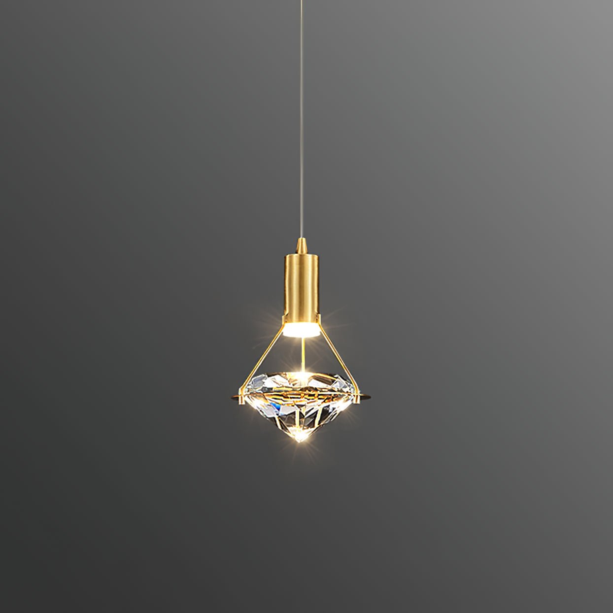 Elysianire Brass & Crystal Elegant Pendant Lamp - Letslighting
