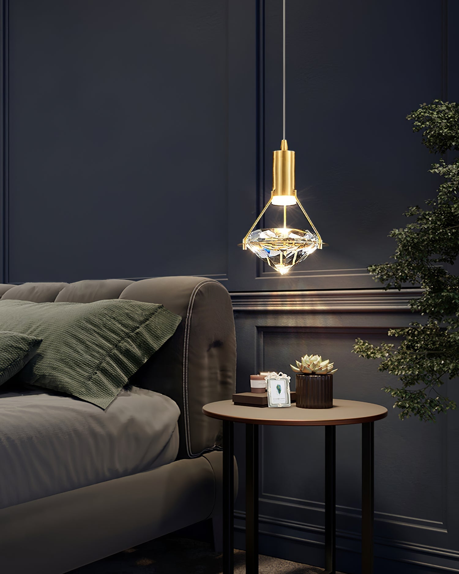 Elysianire Brass & Crystal Elegant Pendant Lamp - Letslighting