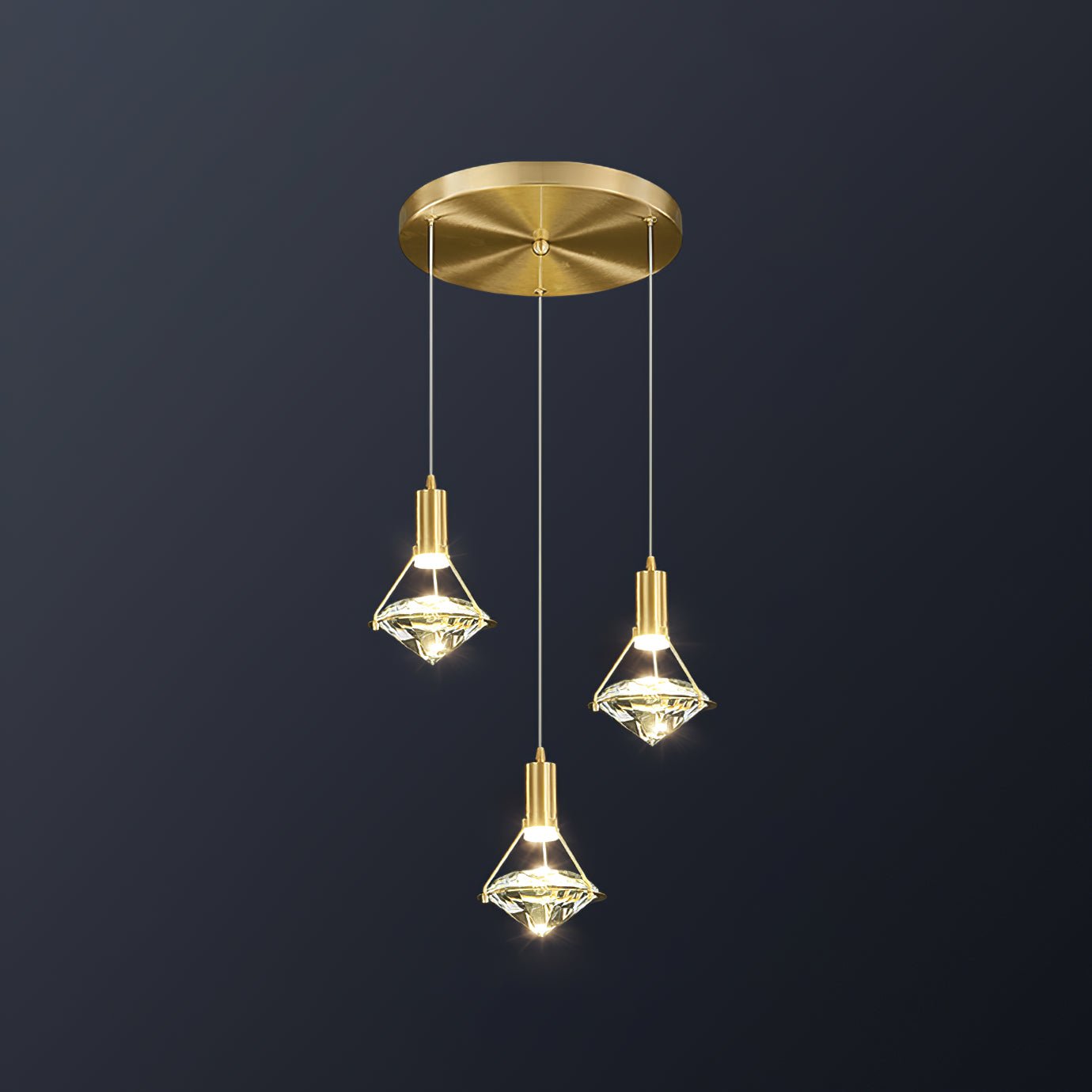 Elysianire Brass & Crystal Elegant Pendant Lamp - Letslighting