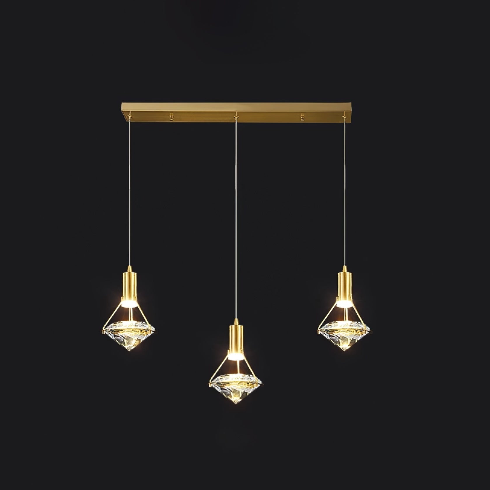 Elysianire Brass & Crystal Elegant Pendant Lamp - Letslighting