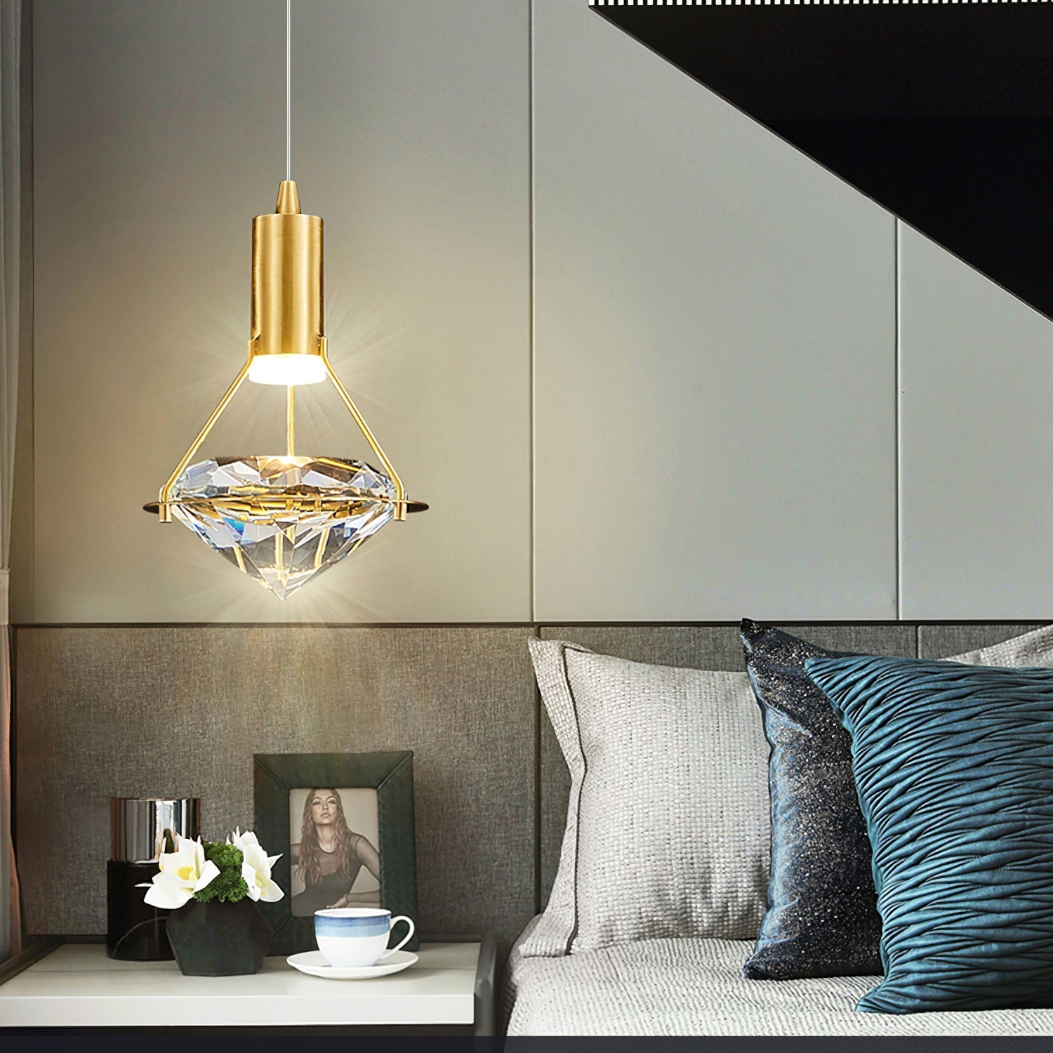 Elysianire Brass & Crystal Elegant Pendant Lamp - Letslighting
