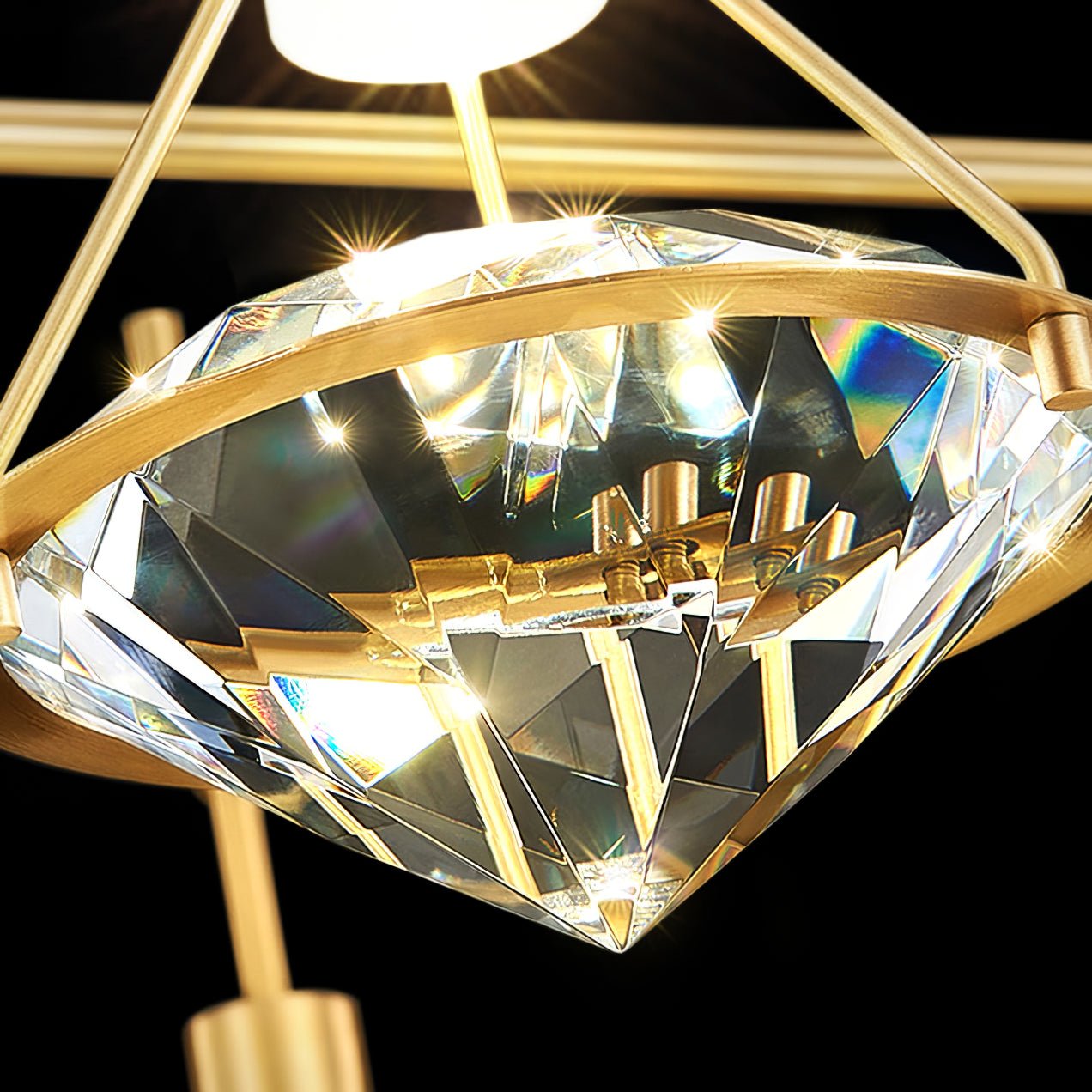 Elysianire Brass & Crystal Elegant Pendant Lamp - Letslighting