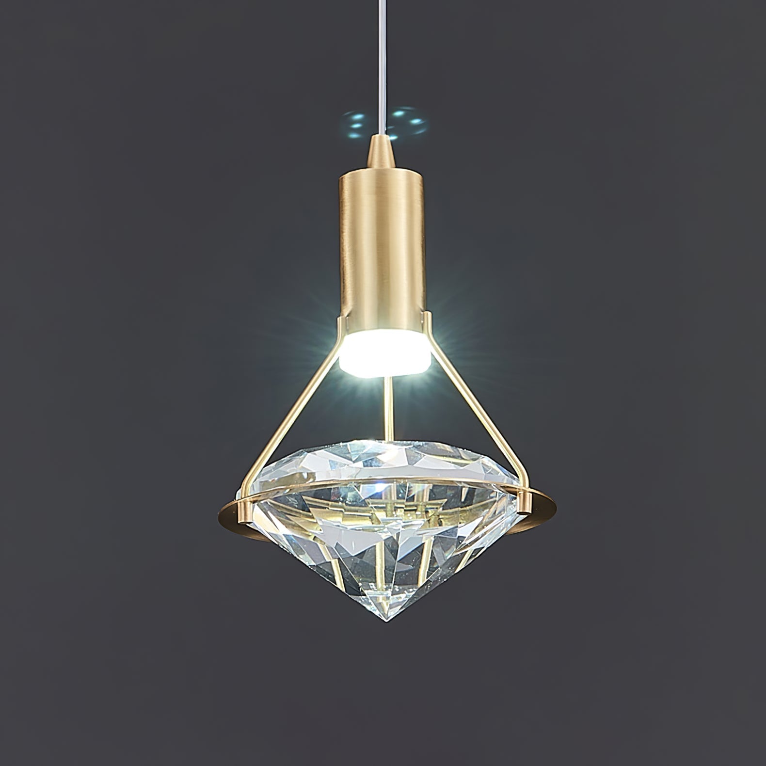 Elysianire Brass & Crystal Elegant Pendant Lamp - Letslighting