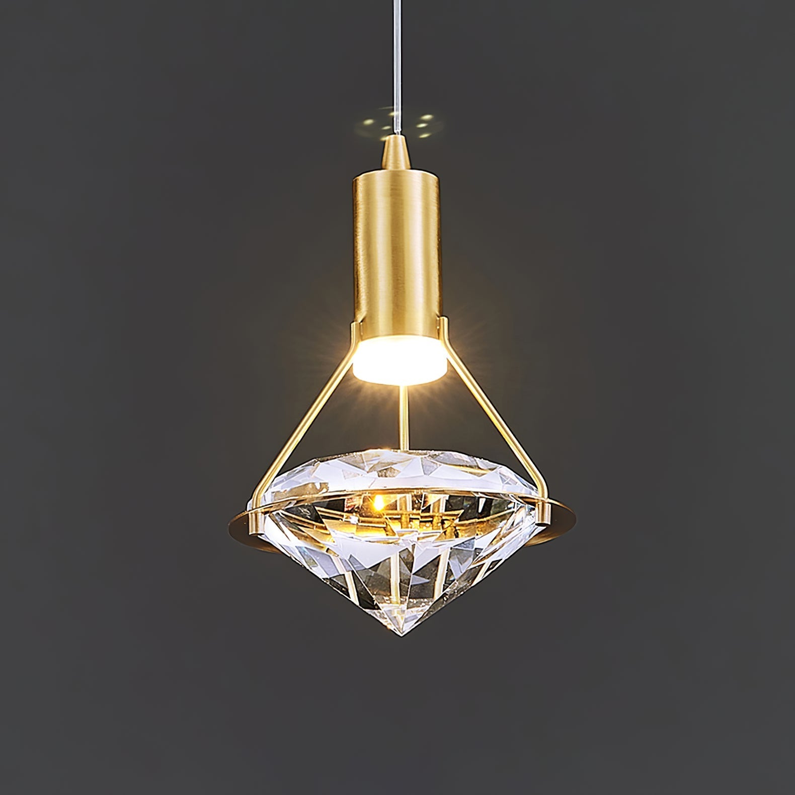 Elysianire Brass & Crystal Elegant Pendant Lamp - Letslighting