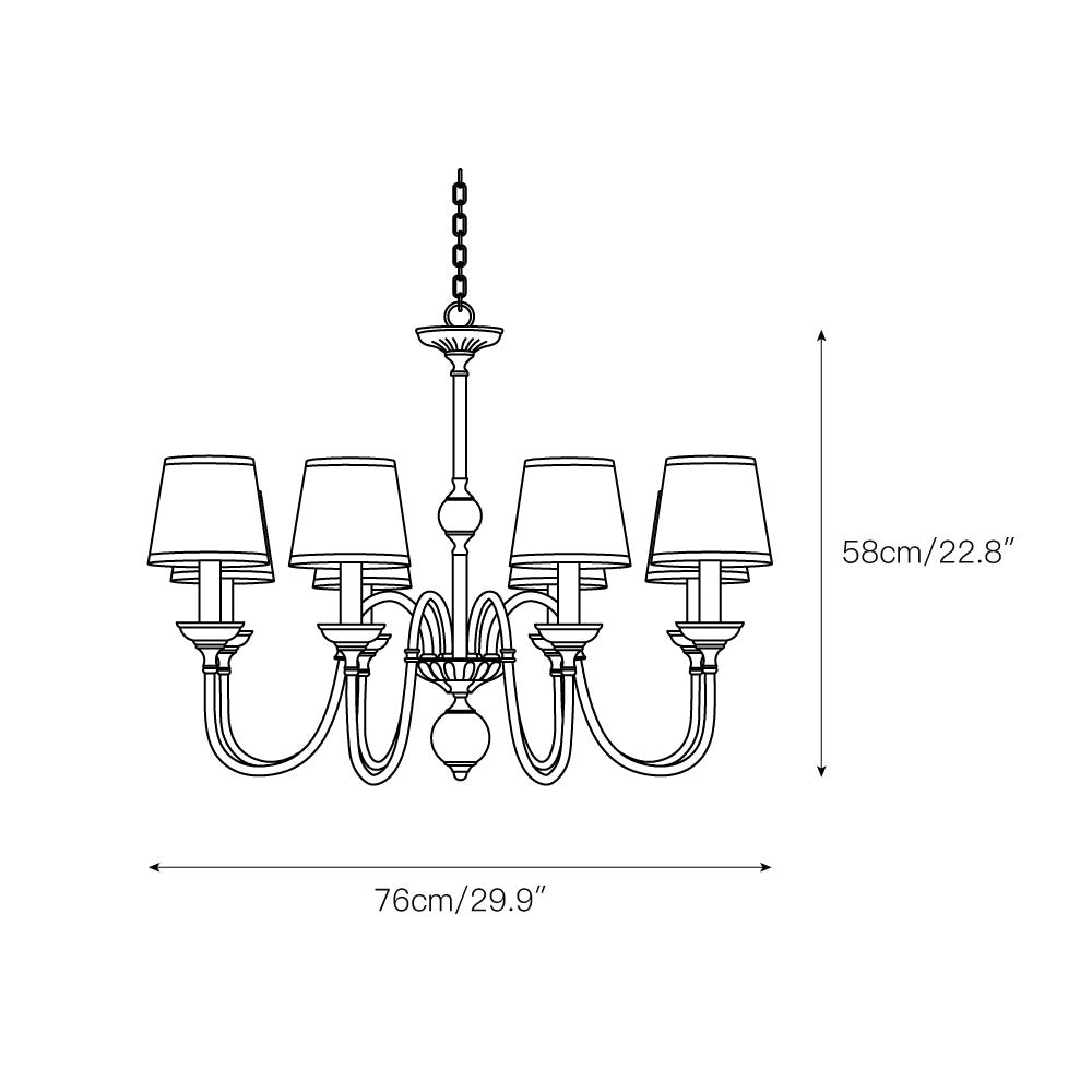 Blur Postmodern Luxury Brass Crystal Fabric Chandelier - Letslighting
