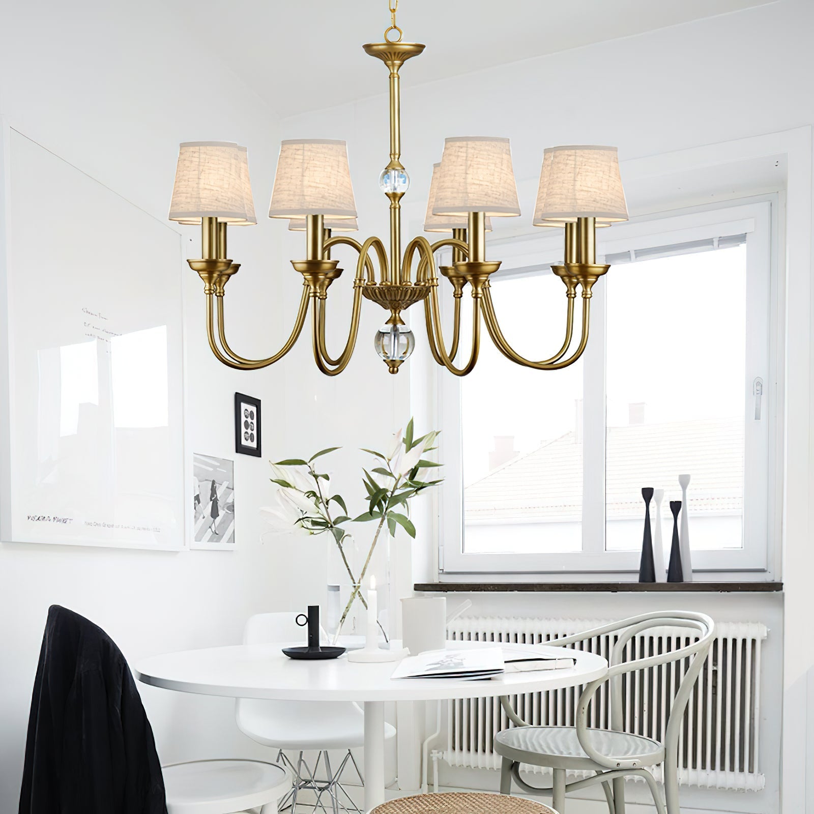 Blur Postmodern Luxury Brass Crystal Fabric Chandelier - Letslighting