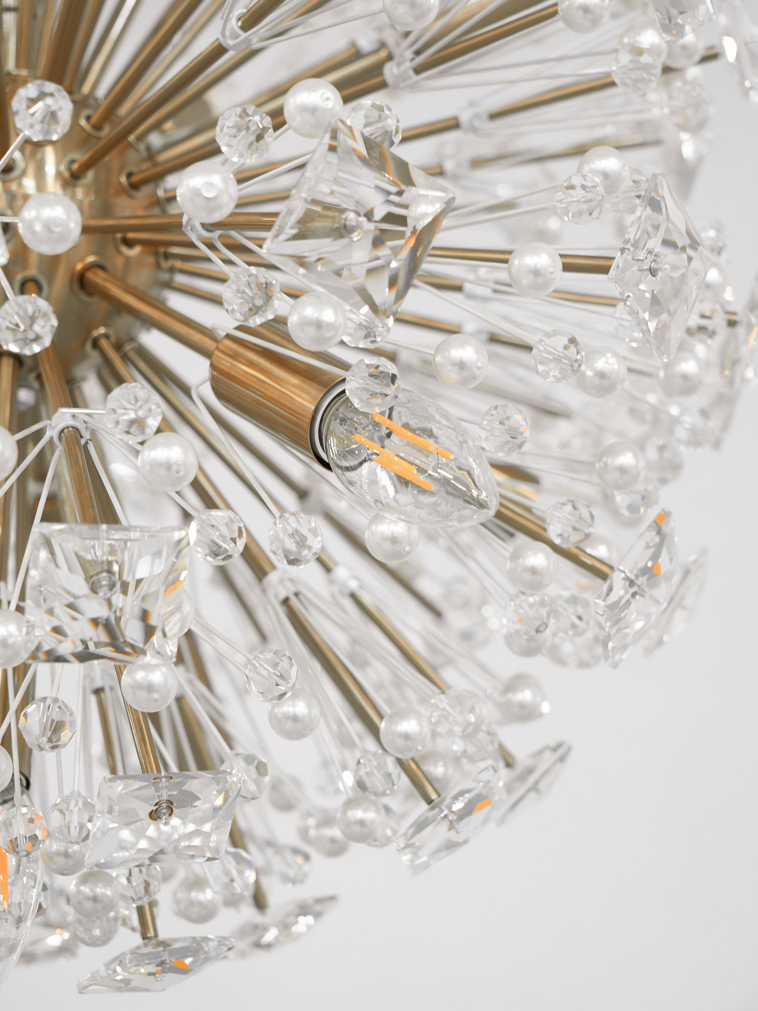 Aurora Chandelier Dickinson Gold Crystal Starburst - Letslighting