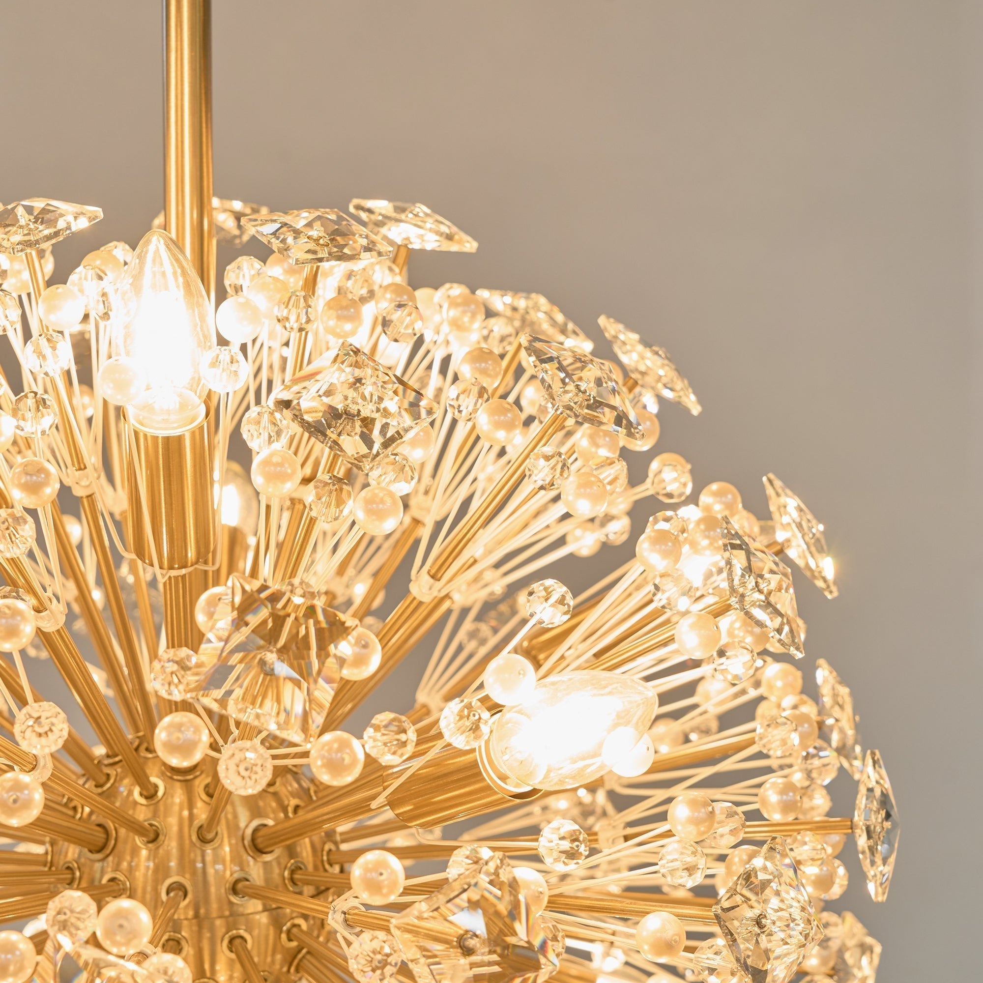 Aurora Chandelier Dickinson Gold Crystal Starburst - Letslighting