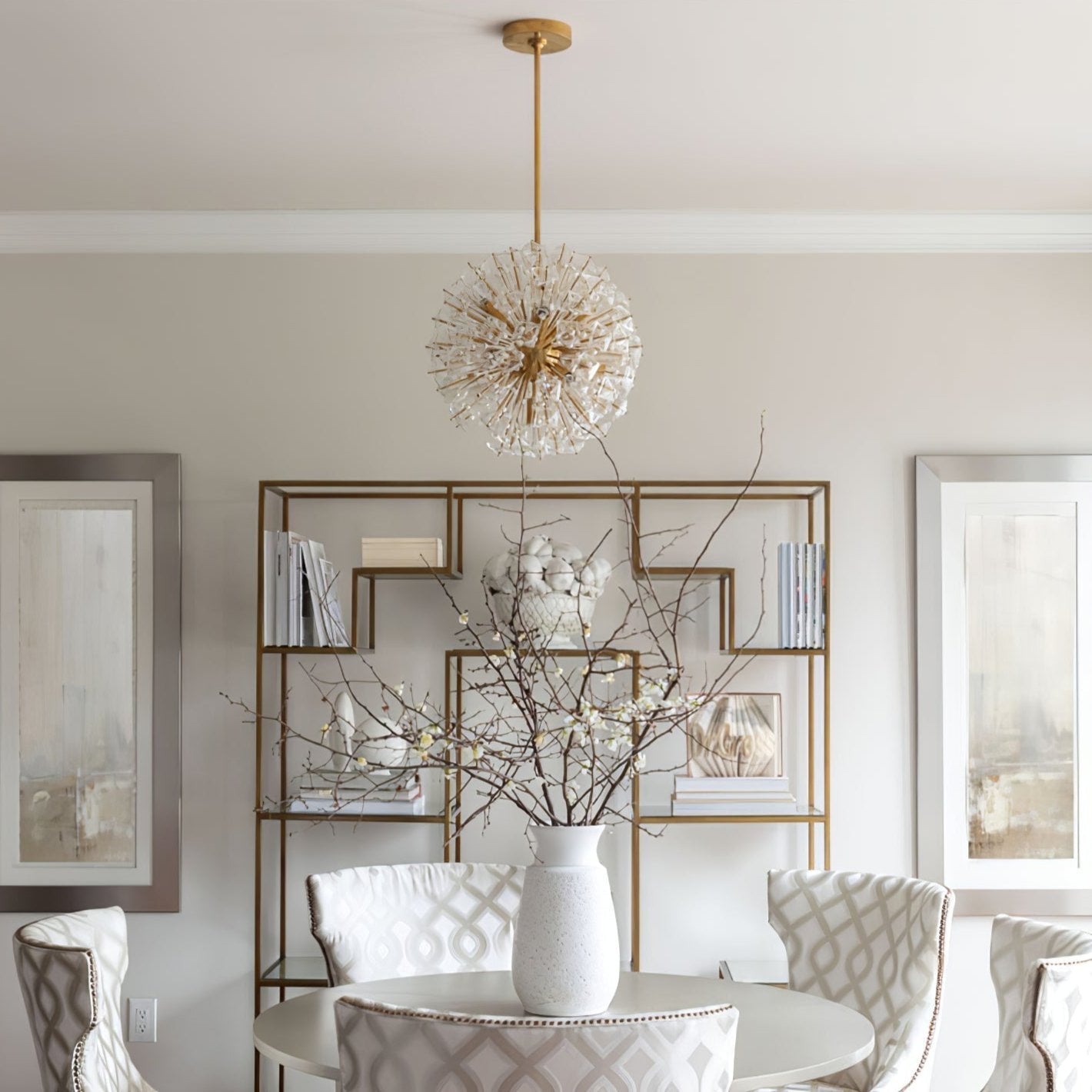 Aurora Chandelier Dickinson Gold Crystal Starburst - Letslighting