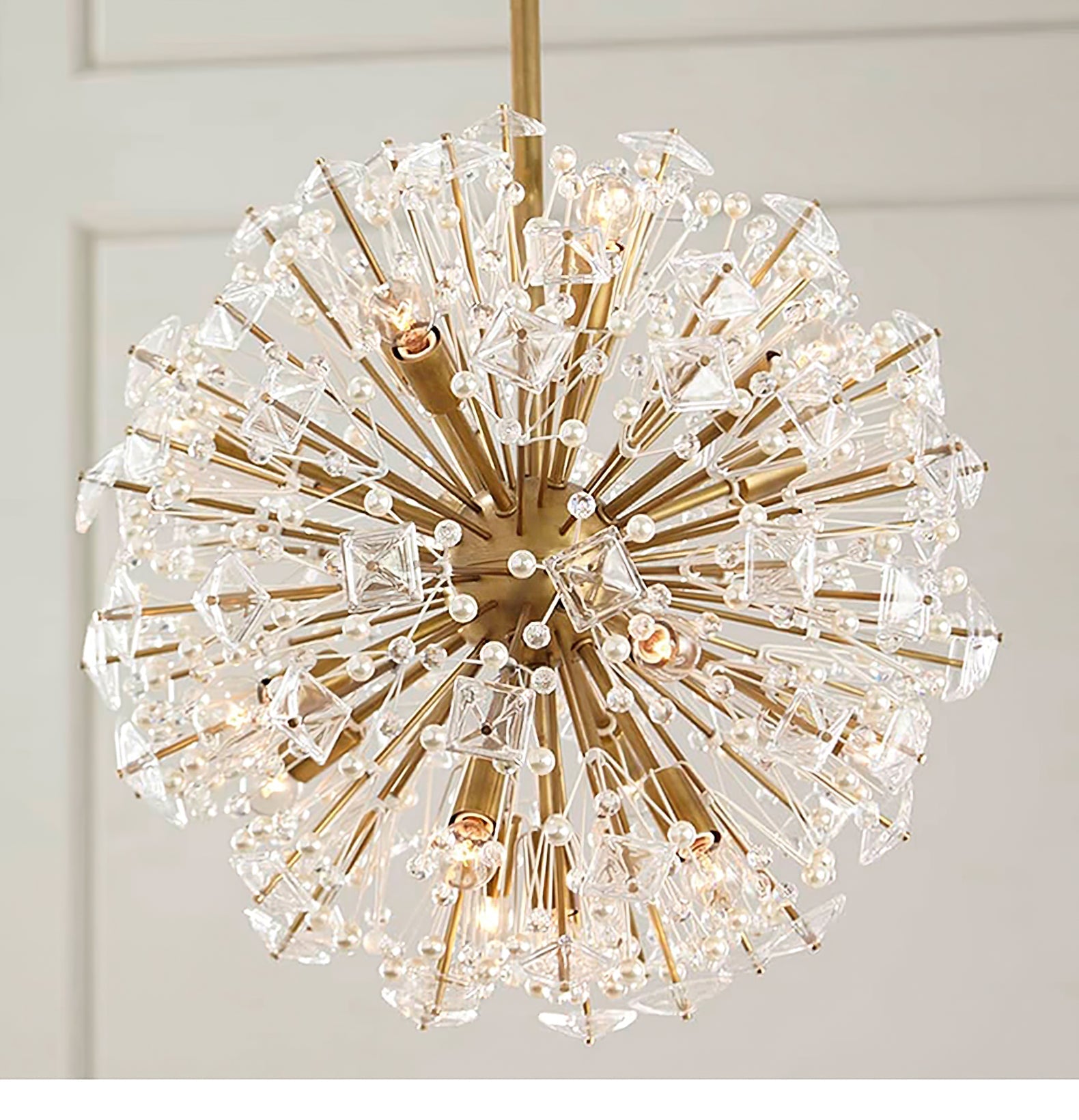 Aurora Chandelier Dickinson Gold Crystal Starburst - Letslighting