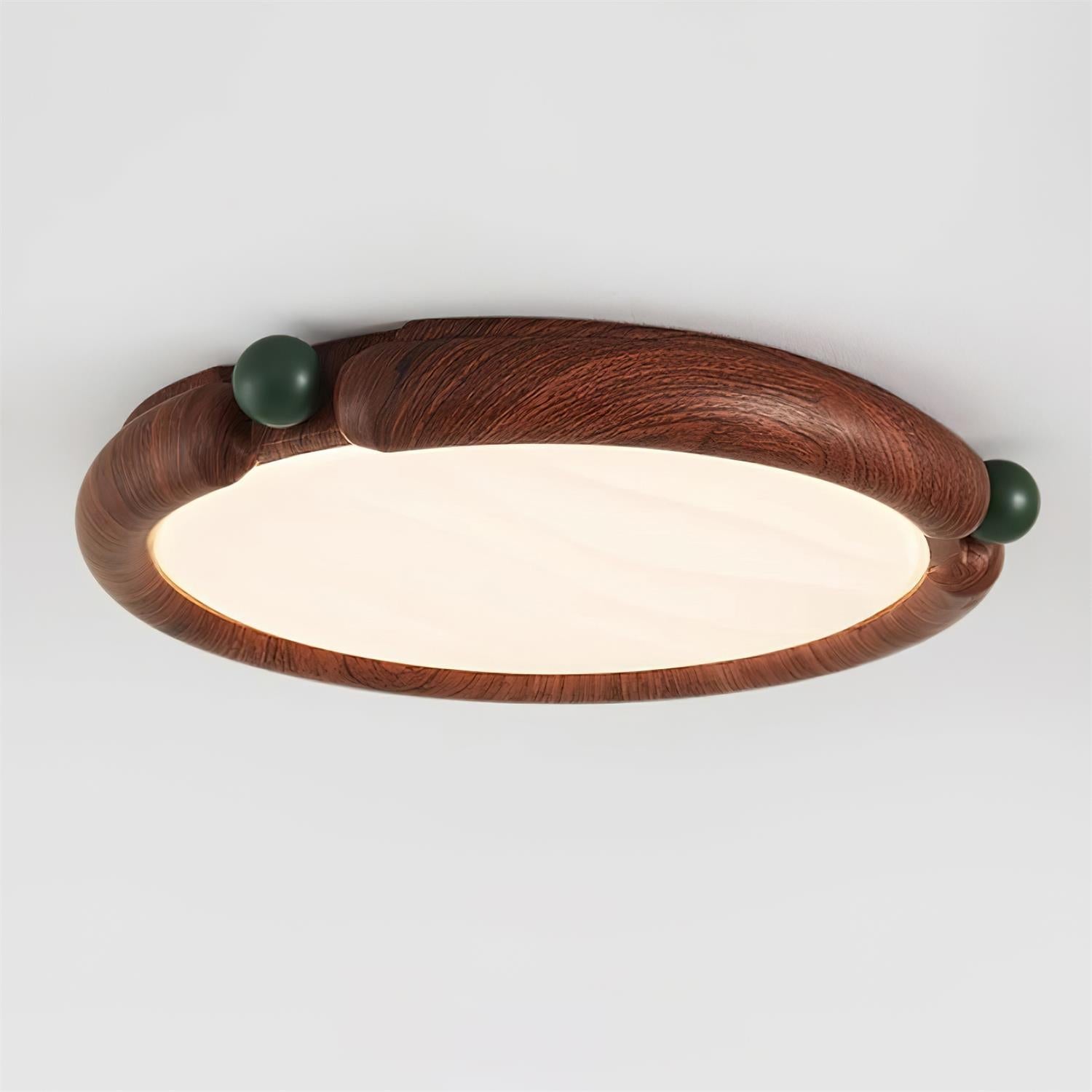 Ceiling Light Round Acrylic Panel Walnut Resin A/B Model Natural - Letslighting