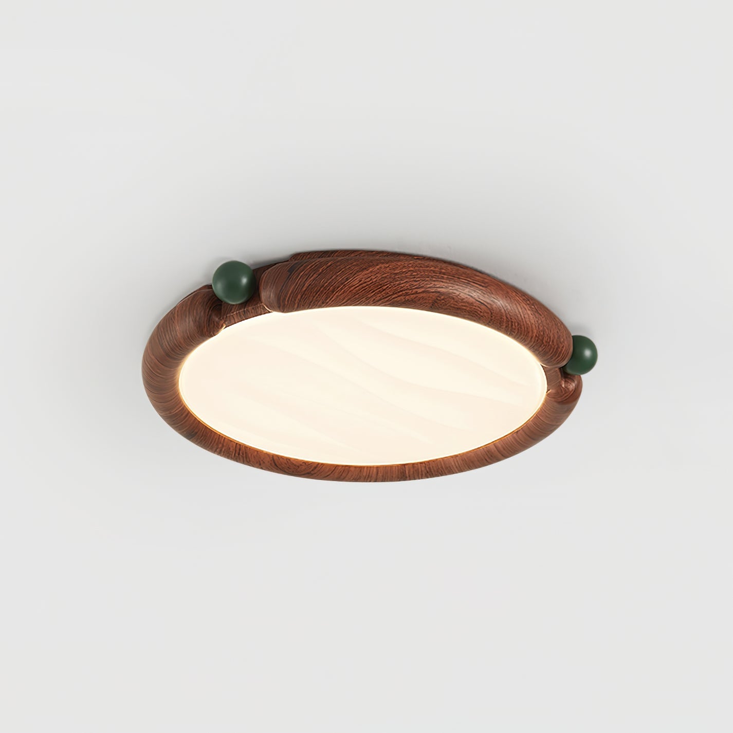Ceiling Light Round Acrylic Panel Walnut Resin A/B Model Natural - Letslighting