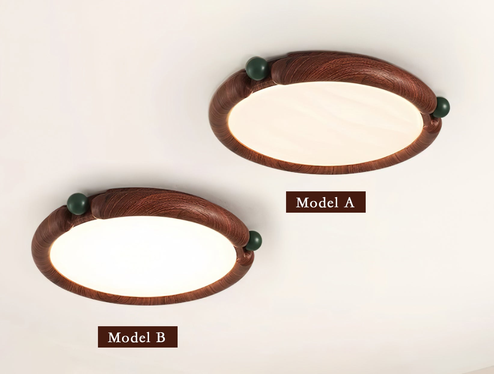 Ceiling Light Round Acrylic Panel Walnut Resin A/B Model Natural - Letslighting