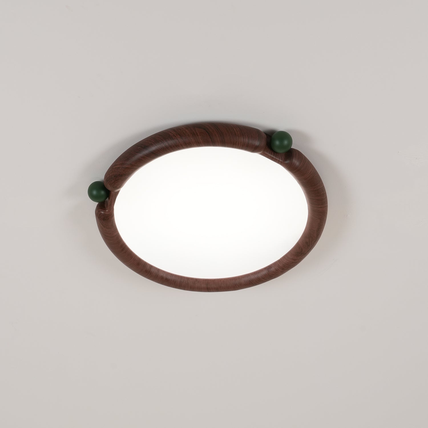 Ceiling Light Round Acrylic Panel Walnut Resin A/B Model Natural - Letslighting