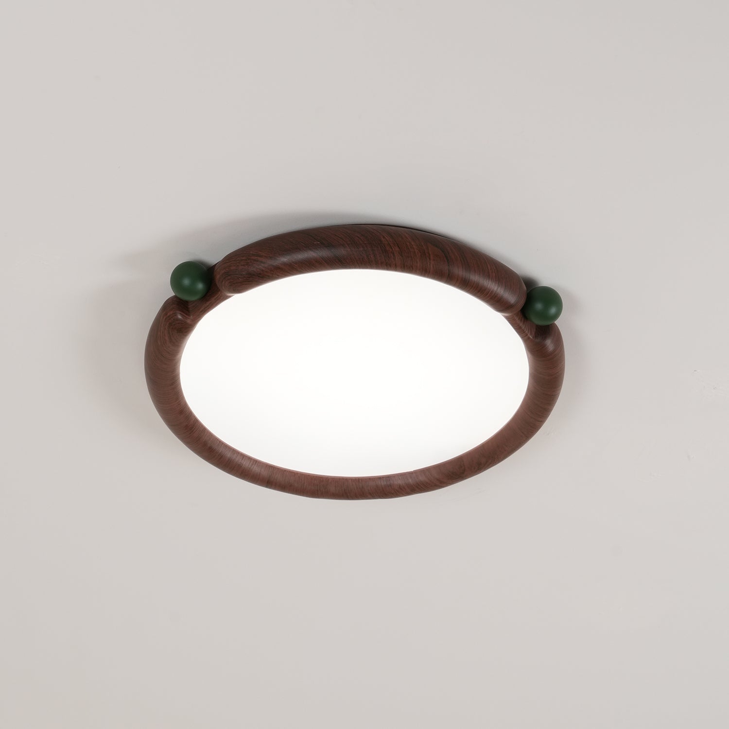 Ceiling Light Round Acrylic Panel Walnut Resin A/B Model Natural - Letslighting