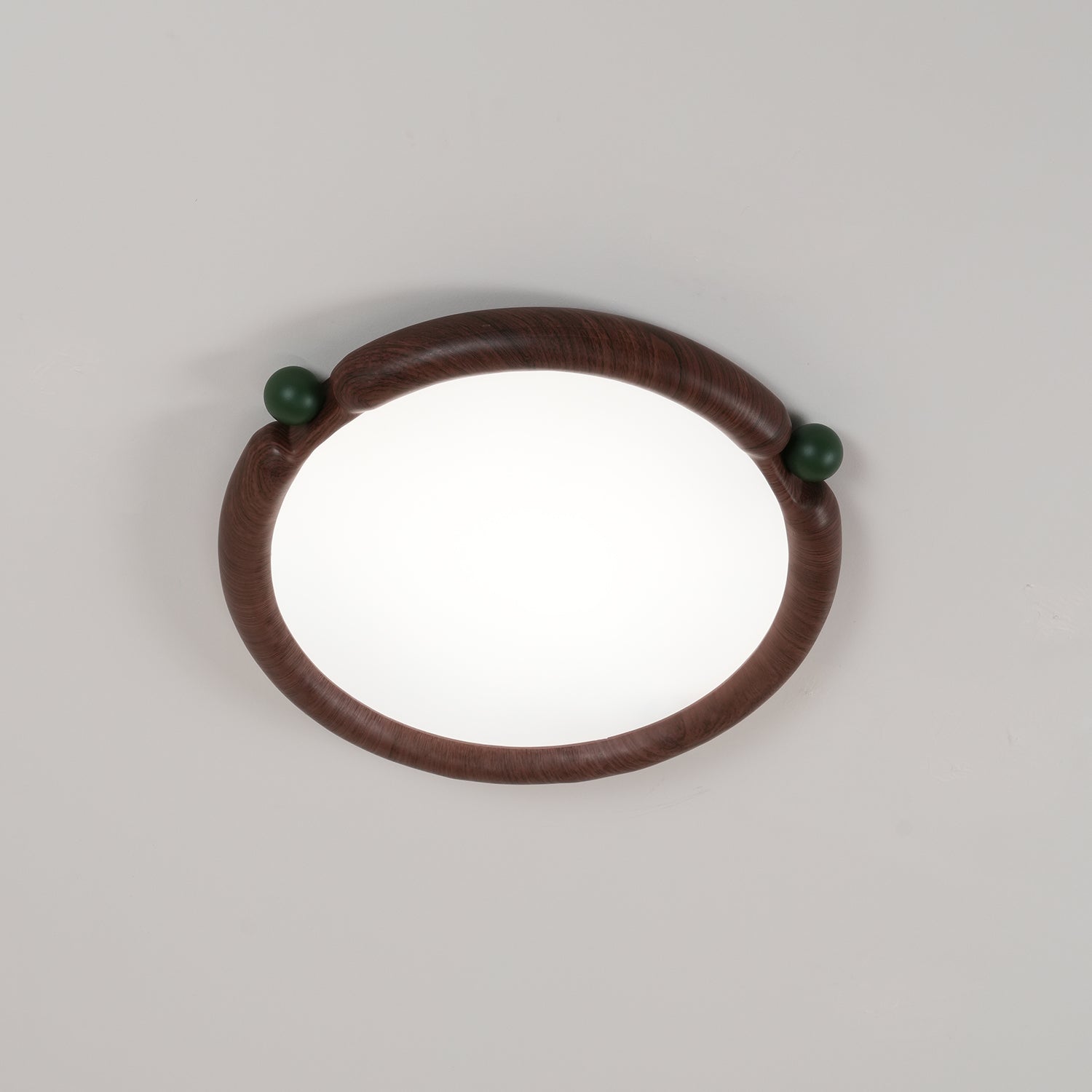 Ceiling Light Round Acrylic Panel Walnut Resin A/B Model Natural - Letslighting