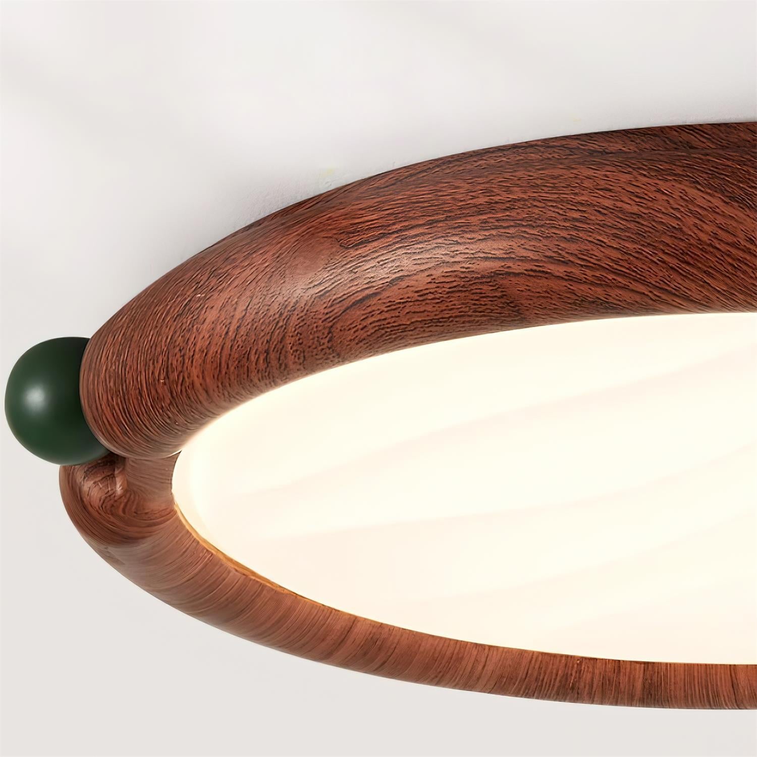 Ceiling Light Round Acrylic Panel Walnut Resin A/B Model Natural - Letslighting