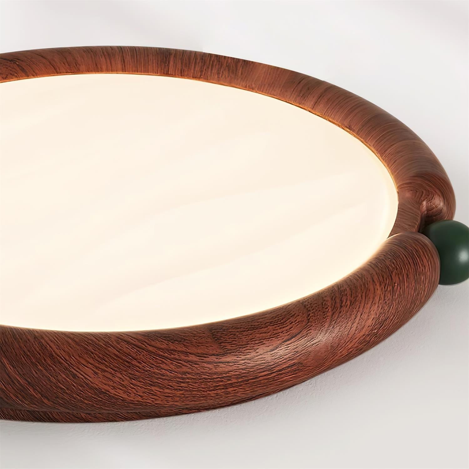 Ceiling Light Round Acrylic Panel Walnut Resin A/B Model Natural - Letslighting