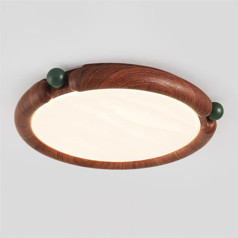Ceiling Light Round Acrylic Panel Walnut Resin A/B Model Natural - Letslighting