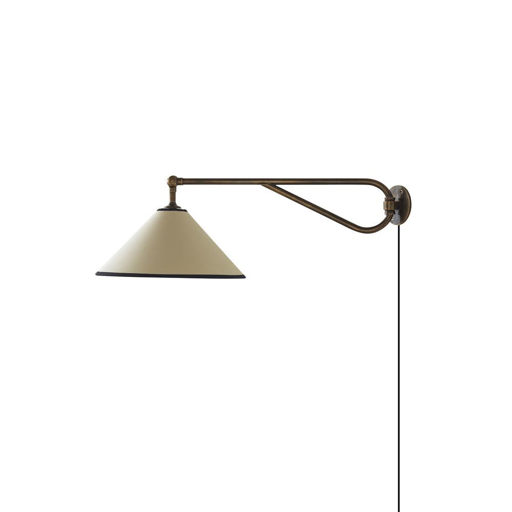 Gild Vintage Plug-in Brass Fabric Wall Lamp - Letslighting
