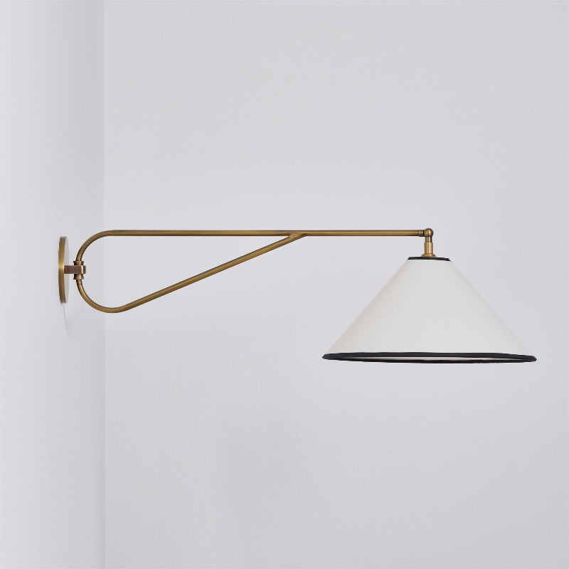 Hymn Vintage Brass Fabric Wall Lamp - Letslighting